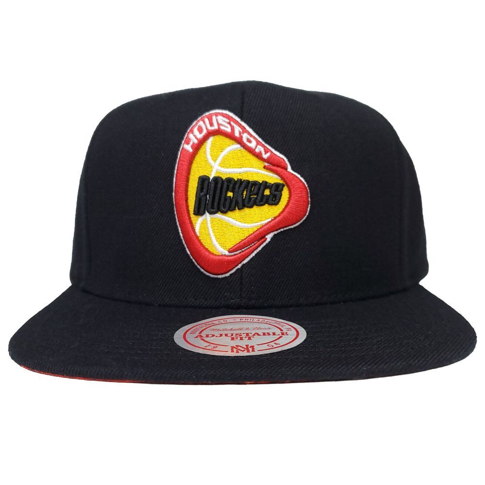 Houston Rockets Mitchell & Ness NBA Snapback Hat Cap 3D Logo Black NWT